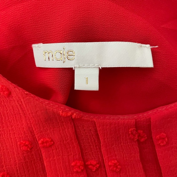 Maje Ryline Chiffon Dress Sz 1 - Picture 3 of 4